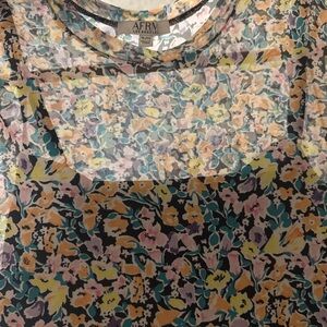 AFRM Floral Mesh Blouse - Multicolor